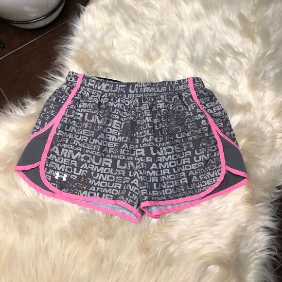 Under Armour pink/grey athletic shorts sz small - Picture 1 of 8